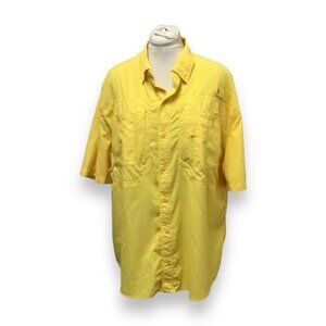 Reel Legends Mens XXL Yellow Short Sleeve Performance Fishing Shirt